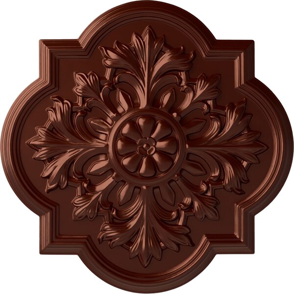 Ekena Millwork Bonetti Ceiling Medallion (Fits Canopies up to 5 1/8"), Hand-Painted Antique Copper, 20"OD x 1 3/4"P CM20BOACS - main